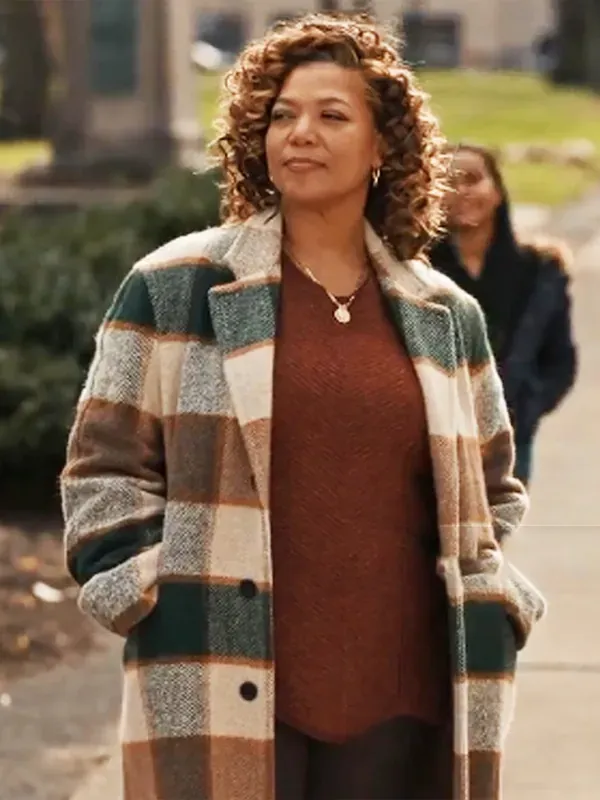 The Equalizer Queen Latifah Checked Coat