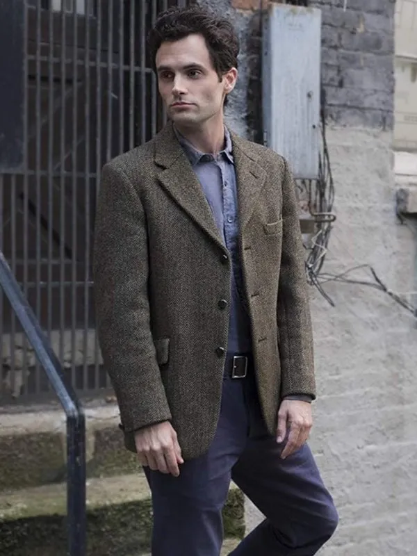 Joe Goldberg Tv Series You Penn Badgley Brown Wool Blazer