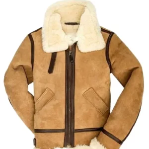 Men's Suede Leather Shearling Brown Jacket