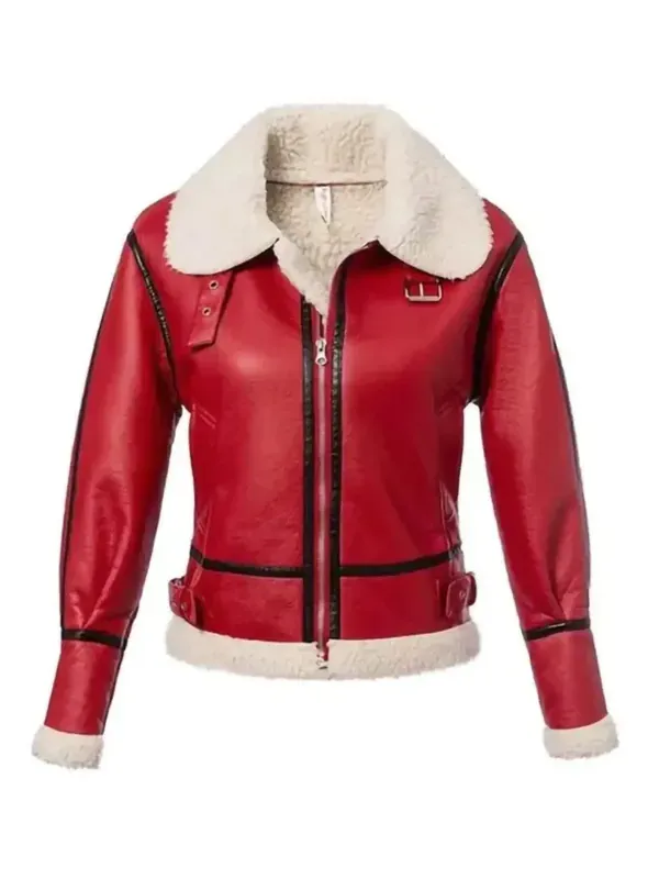 Christmas Womens Red Leather Jacket