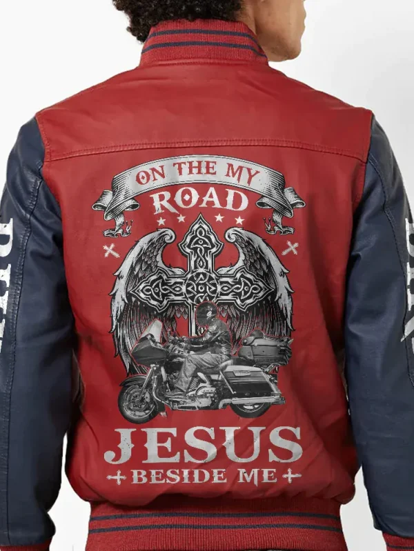 Jesus Bomber Leather Jacket