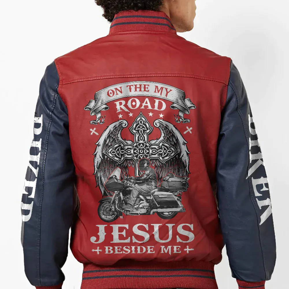 Jesus Bomber Leather Jacket