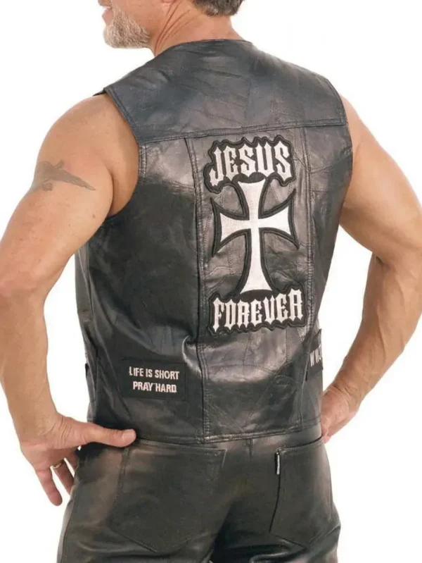 Jesus Forever Motorcycle Leather Vest