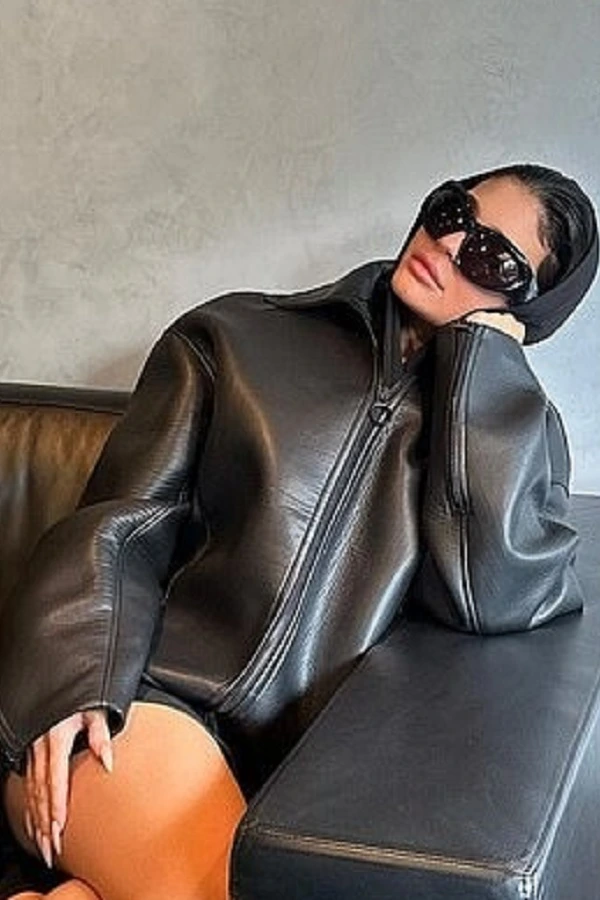 Kylie Jenner Black Leather Jacket