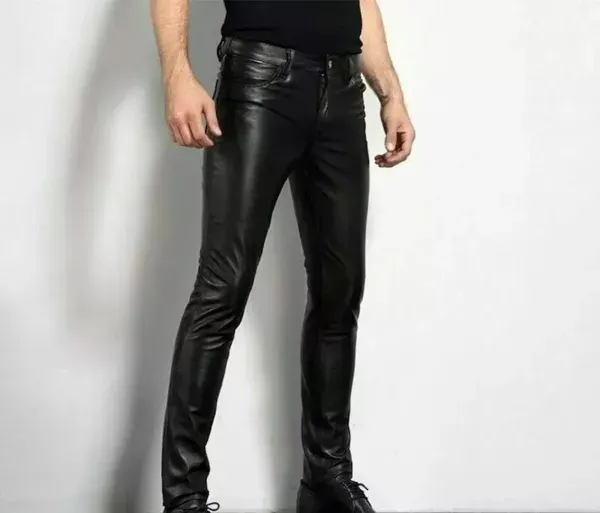 Men’s Leather Party Pants Slim Fit