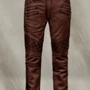 Men’s Outlaw Burnt Maroon Leather Pant