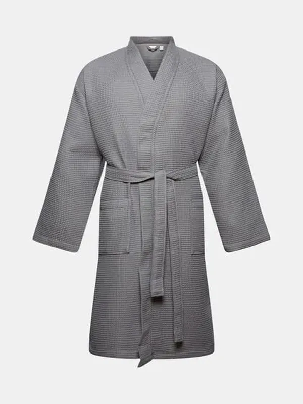 Men's bathrobe made of waffle piqué, cotton