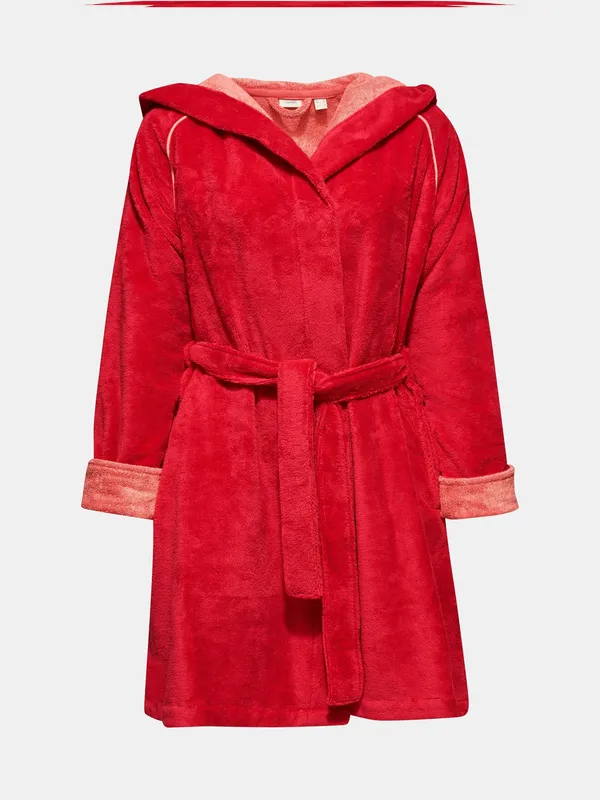 Terry cloth Raspberry bathrobe with hood