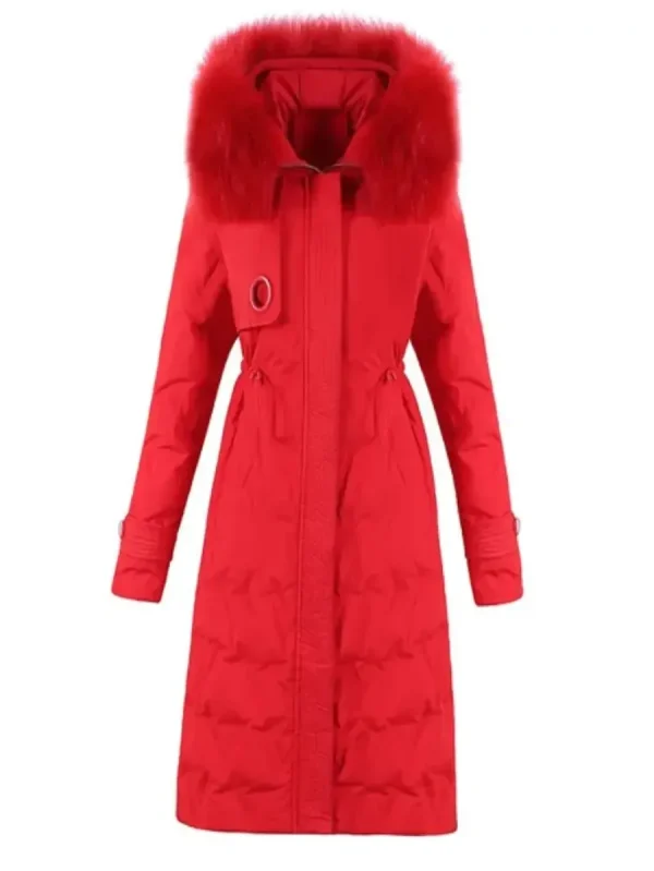 Woman Parka Long Outwear Red Coat