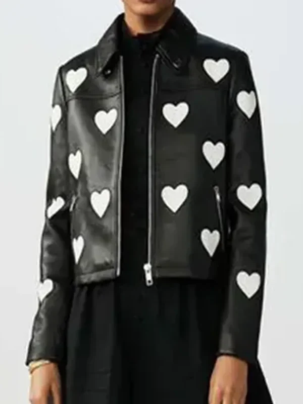 Women Heart Leather Jacket