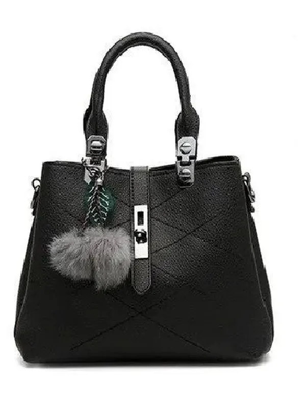 Women's Black Pure Leather HandBags