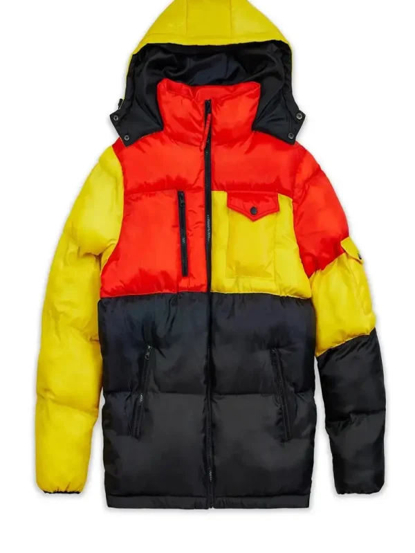 Men's Multi Color Hooded Puffer Jacket