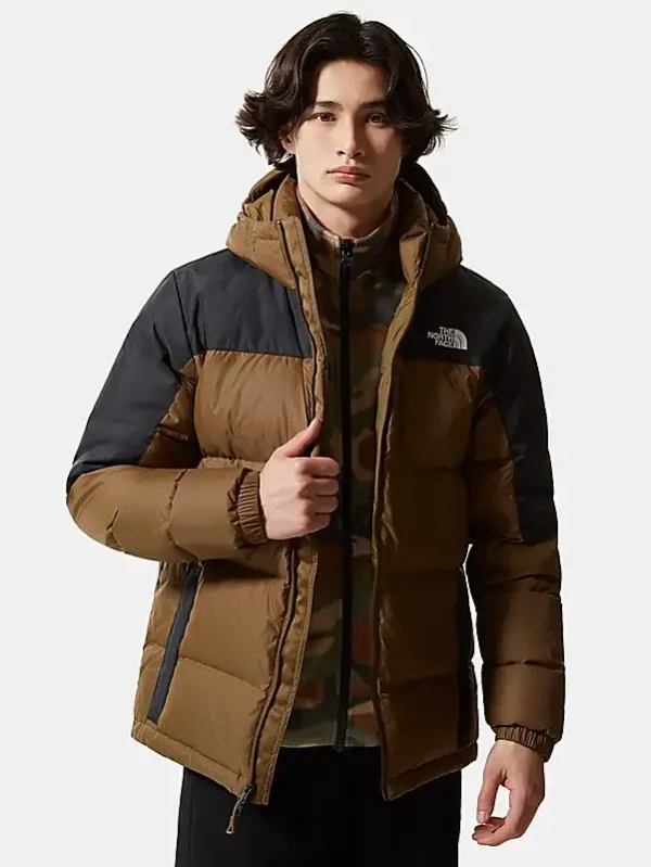 NF Men's Brown Cotton Hooded Jacket