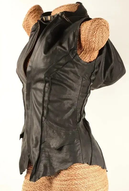 Women's Black Real Leather Hooded Vest