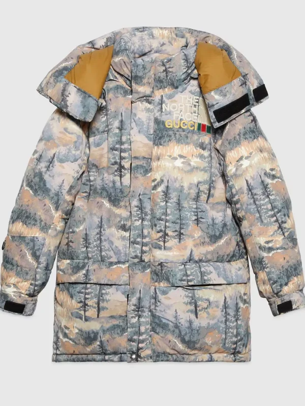 Women's Puffer Printed Jacket With Hood