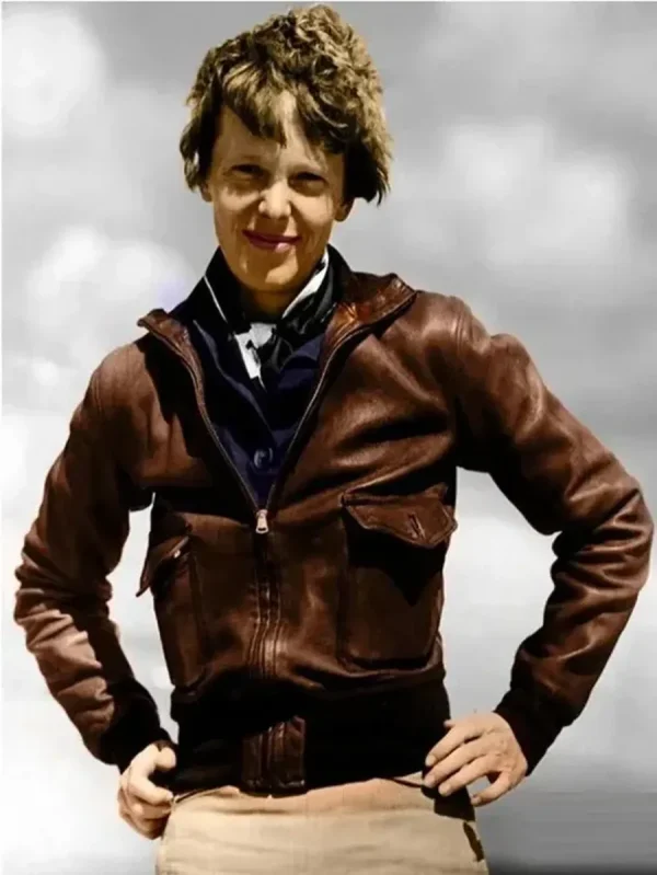 Amelia Earhart Brown Leather Jacket