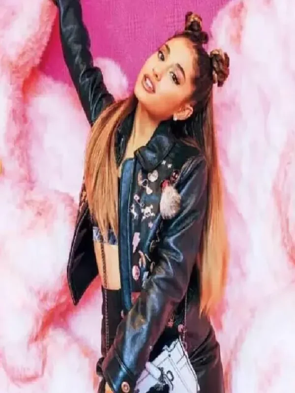 Ariana Grande Badges Leather Jacket