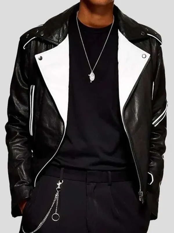 Belted Style Biker Leather Men’s Jacket