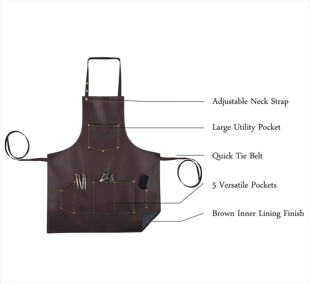 Brown Leather Barber Apron