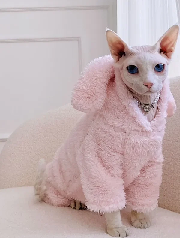 Furry Cat Hoodie Sphynx