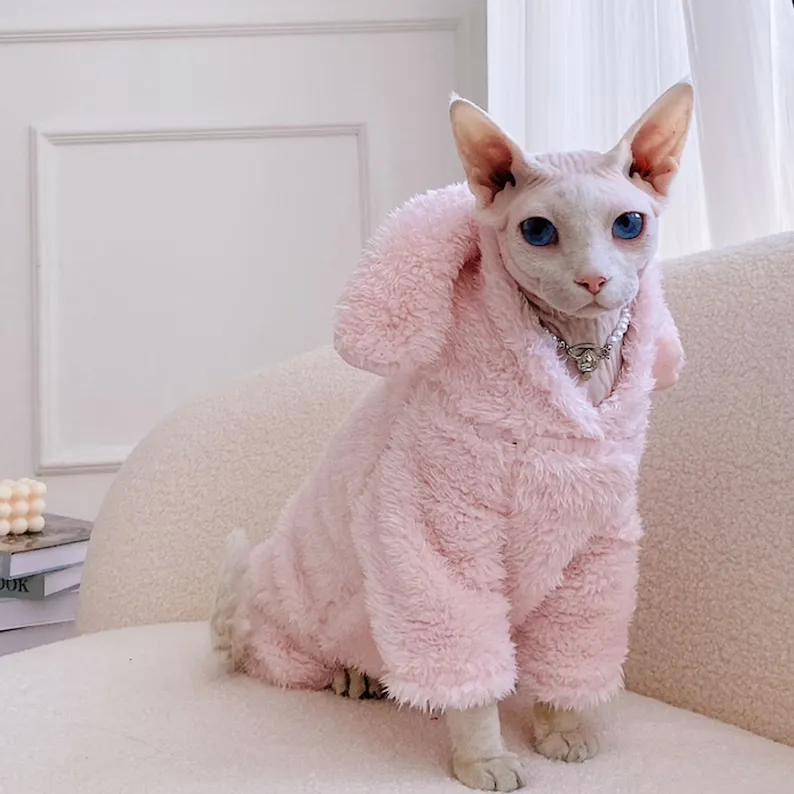 Furry Cat Hoodie Sphynx