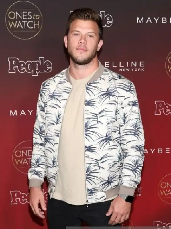 Actor Jimmy Tatro Palm Tree Bomber Jacket