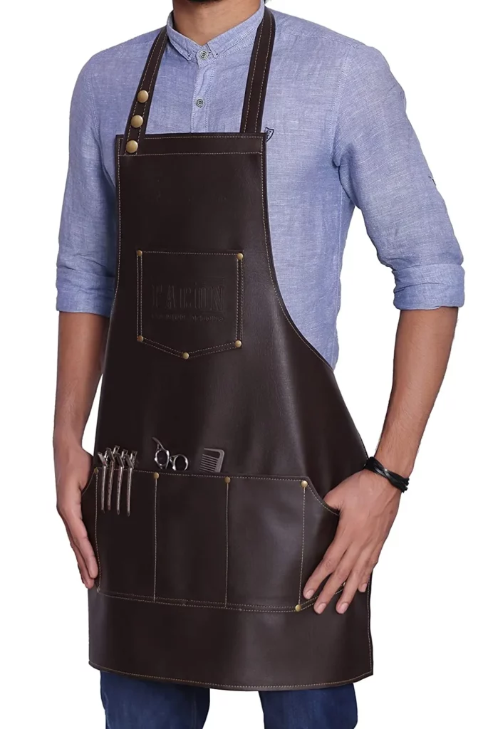 Brown Leather Barber Apron