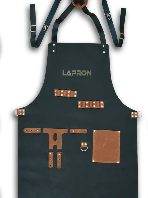 Leather black Barber Apron