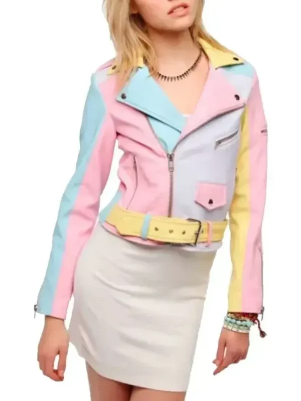 Rainbow Pastel Leather Jacket