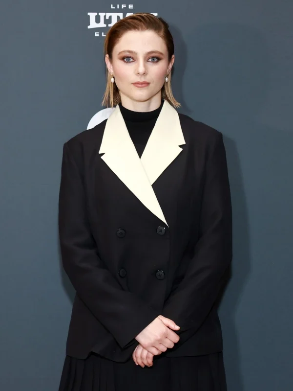 Thomasin McKenzie Eileen Dunlop Double Breasted Blazer