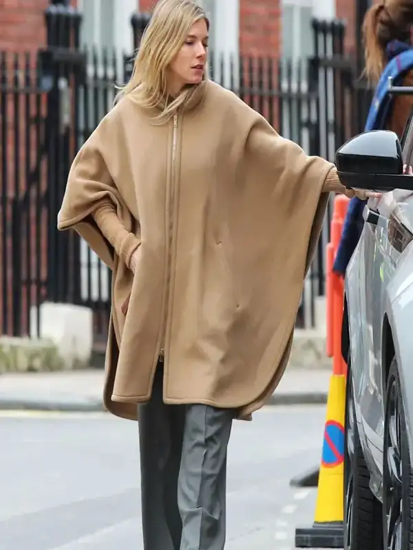 Anatomy of a Scandal Sienna Miller Brown Poncho