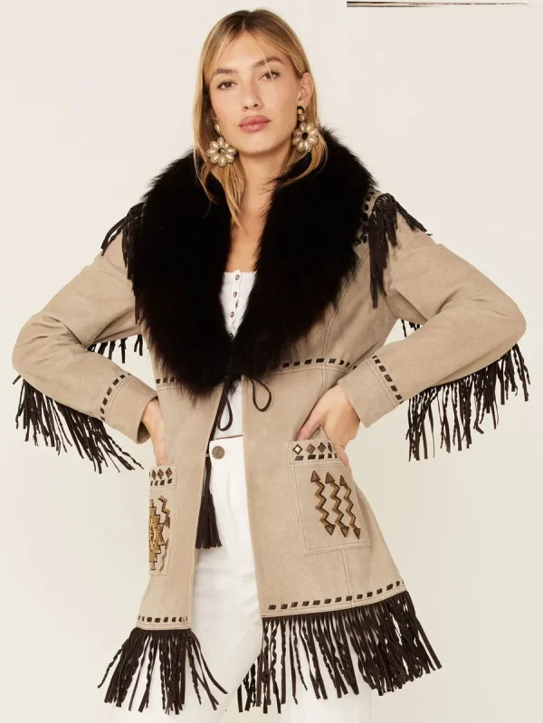 Double D Ranch Women's Thunderbird Dance Leather Jacket