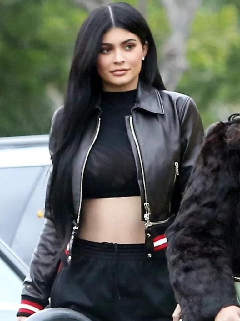 Kylie Jenner Slim-Fit Leather Jacket