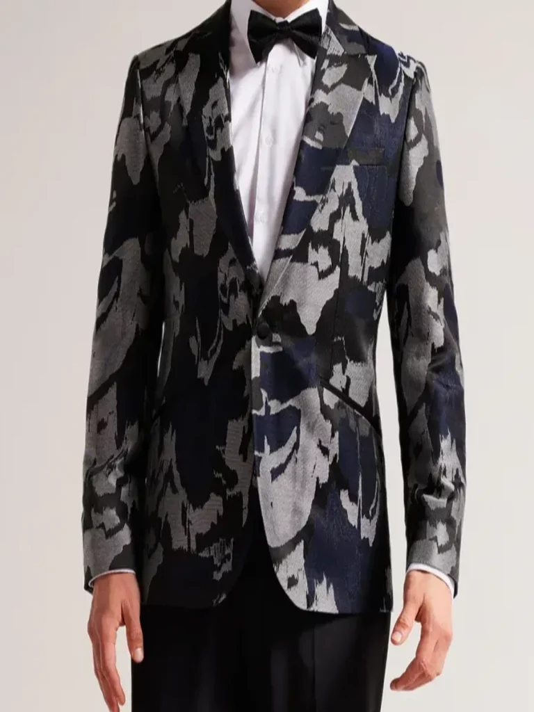 Men's Single Breasted Print Blazer Coat