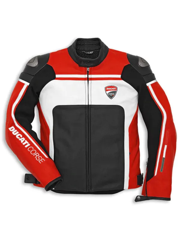 Ducati Corse Racing Motorcycle Leather Jacket