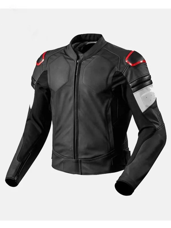 Men’s Black Racer Leather Motorcycle Jacket