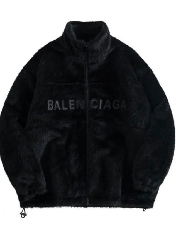 Zip-Up Faux Fur Black Jacket