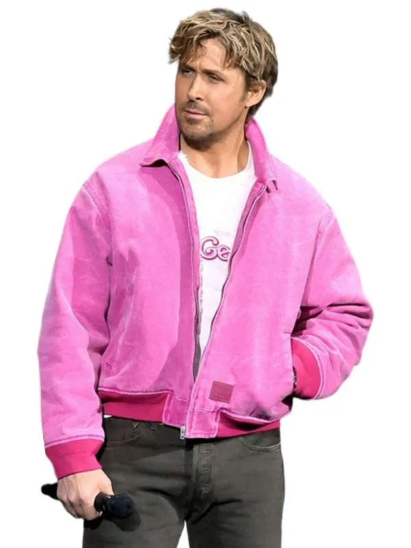 Movie Barbie Ryan Gosling Pink Bomber Jacket