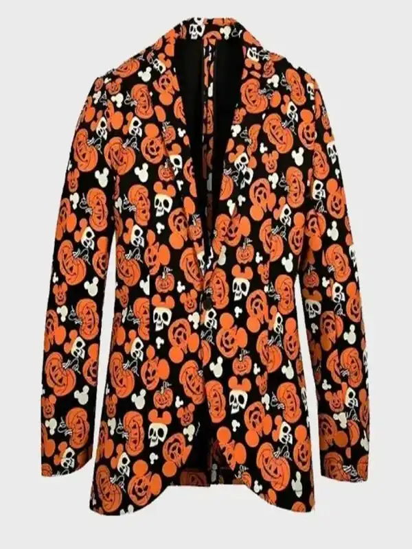 Orange Halloween Pumpkin Suit Jacket