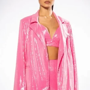 Sparkle And Shine Sequin Pink Blazer