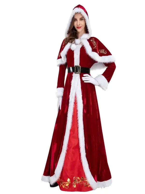 Women Cristmas Embrodery Santa Dress