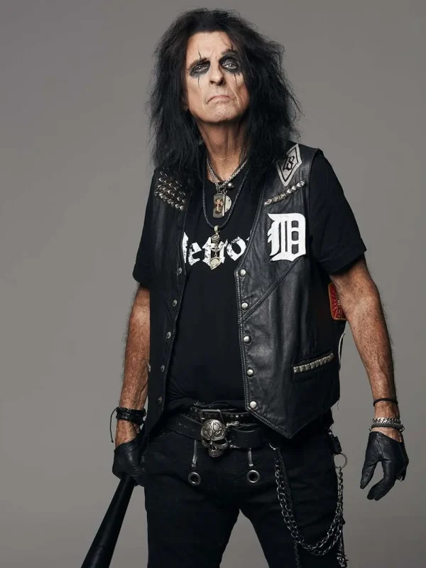 Alice Cooper Vintage Black Leather Vest