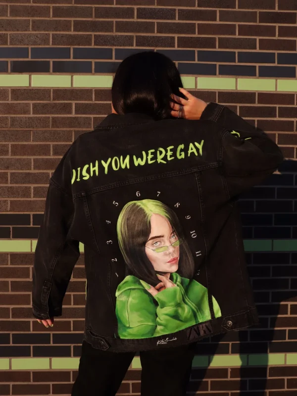 Billie Eilish "wish you were gay" Themed Denim Jacket