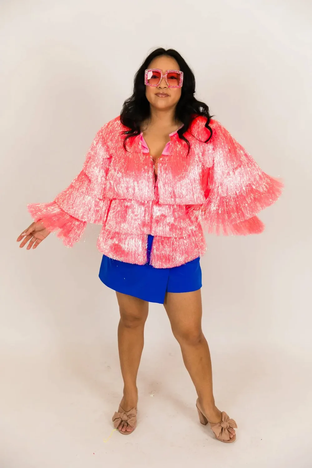 Unisex Crop Top Tinsel Jacket