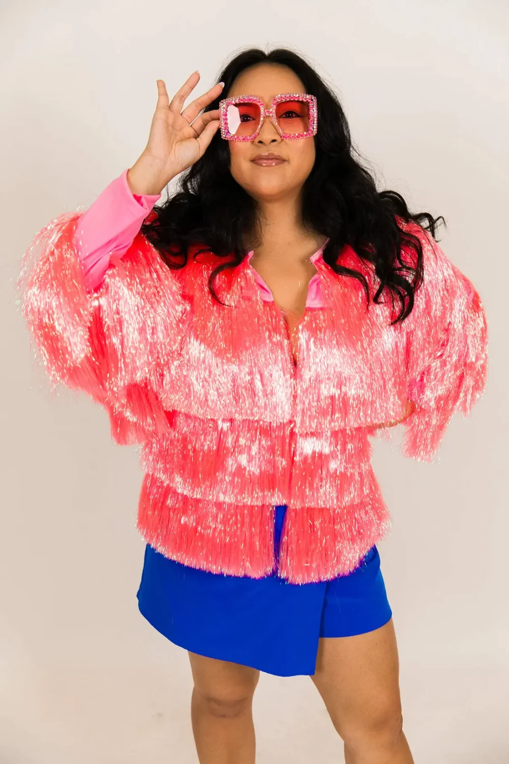 Unisex Crop Top Tinsel Jacket