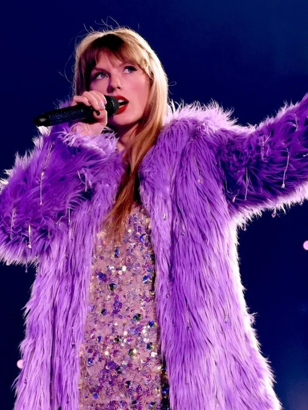 2023 The Eras Tour Taylor Swift Purple Fur Coat